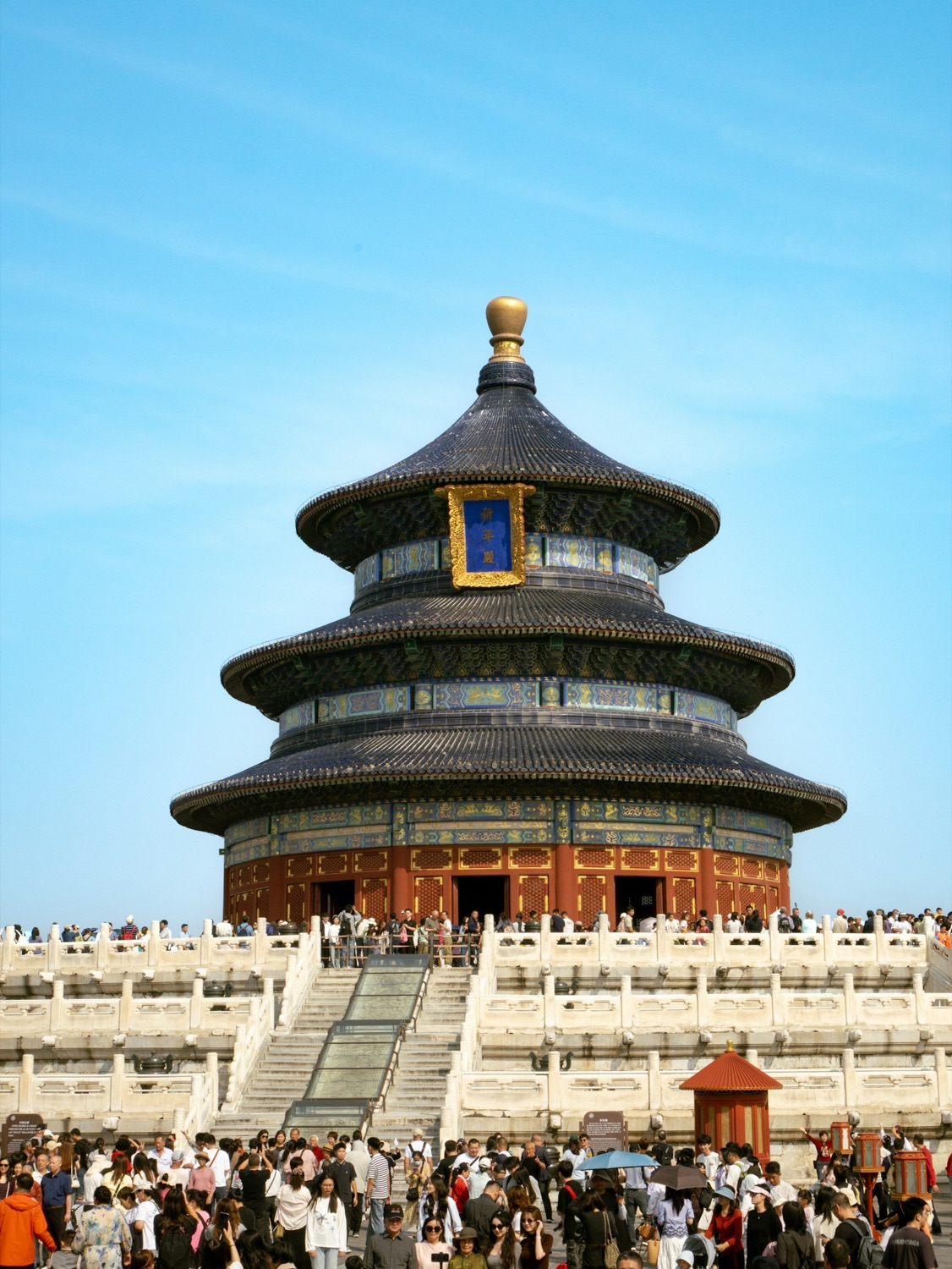 Visitors approaching the Temple of Heaven in Beijing